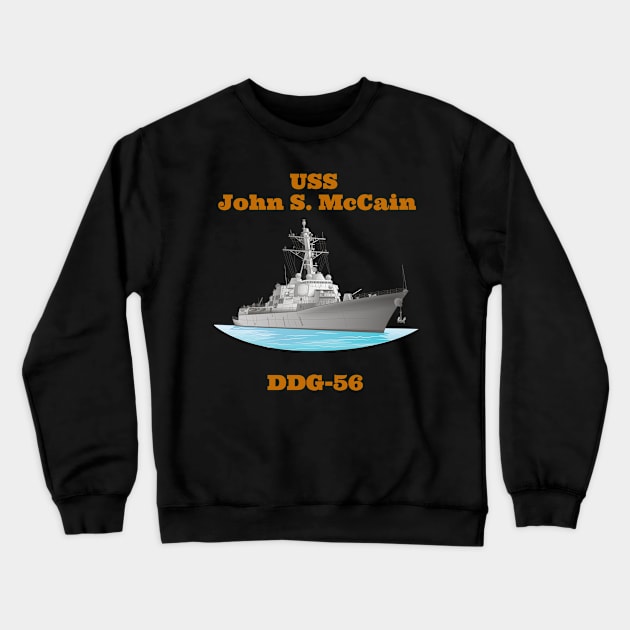 John S. McCain DDG-56 Destroyer Ship Crewneck Sweatshirt by woormle